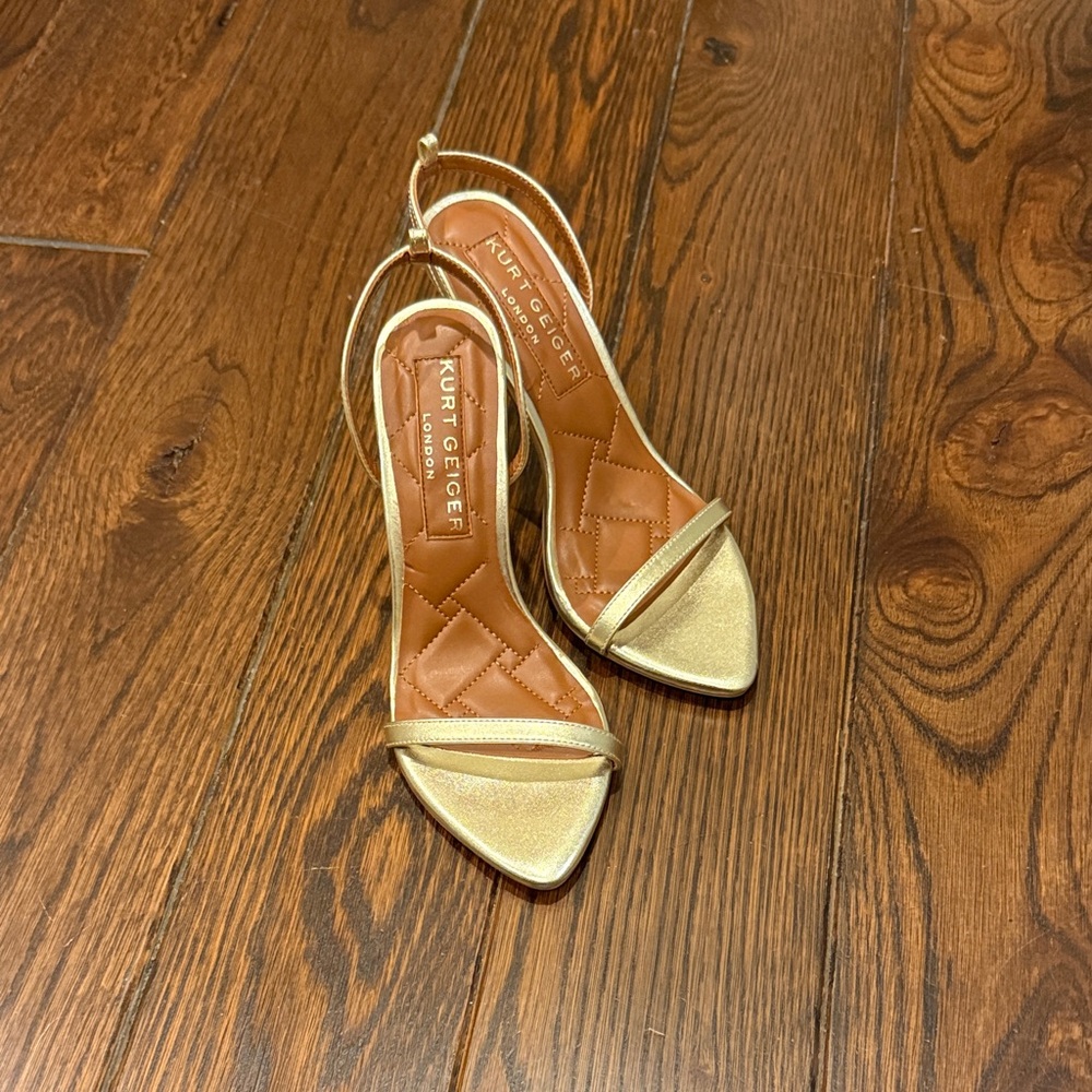 Kurt Geiger Gold Slingback Heeled Sandals